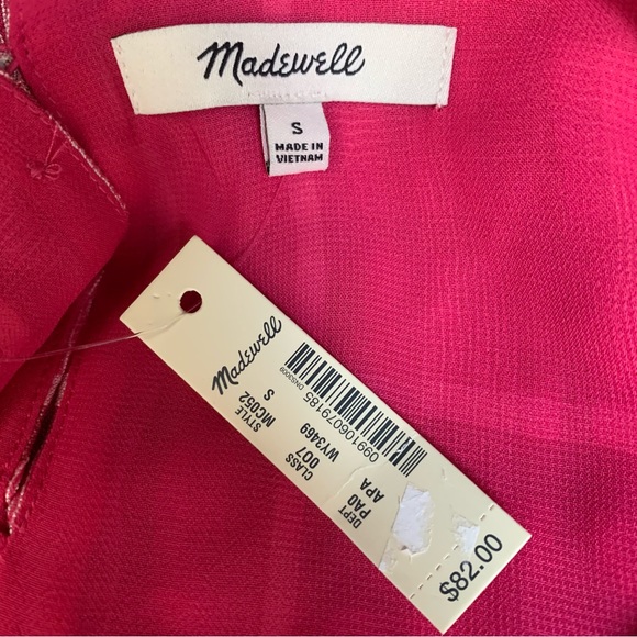 NWT Madewell Azalea Plaid Short Puff Sleeve Popover Top - Picture 10 of 10